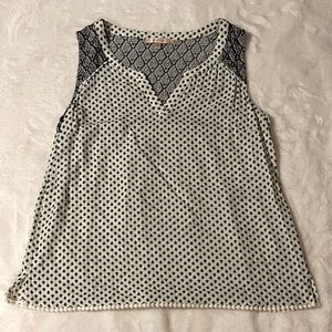 Skies are Blue sleeveless top, black and cream, size M